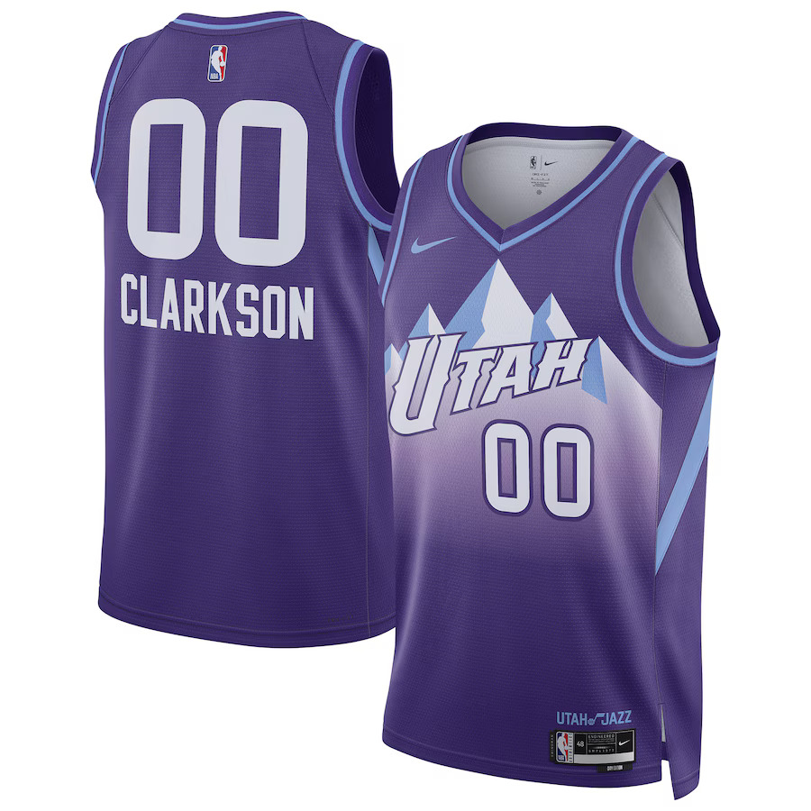 Men Utah Jazz #00 Jordan Clarkson Nike Purple City Edition 2024-25 Swingman Player NBA Jersey